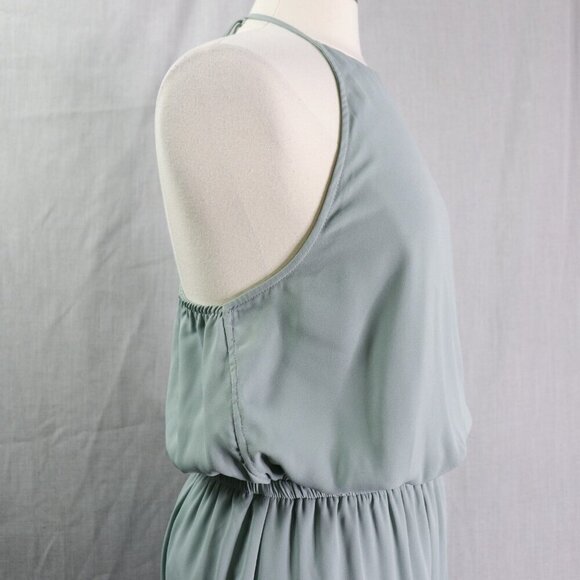 Show Me Your Mumu Heather Halter Gown | XX-Large Silver Sage Green Maxi Dress - Picture 7 of 16